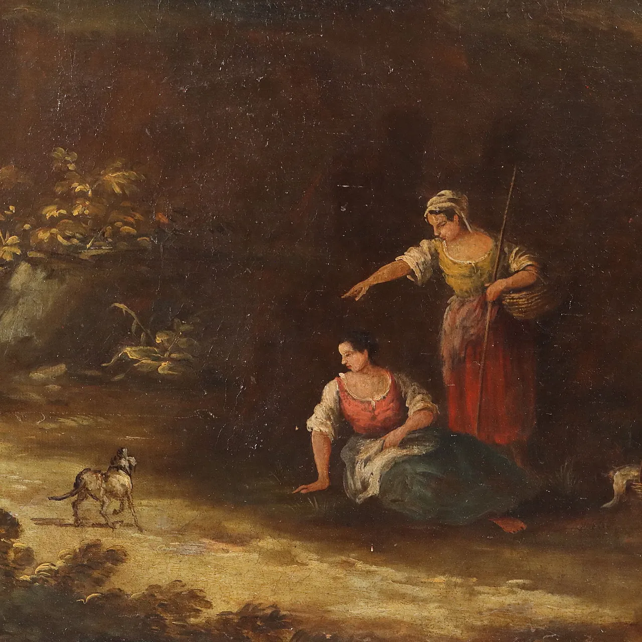 Dipinto con Paesaggio e Figure, '700 4