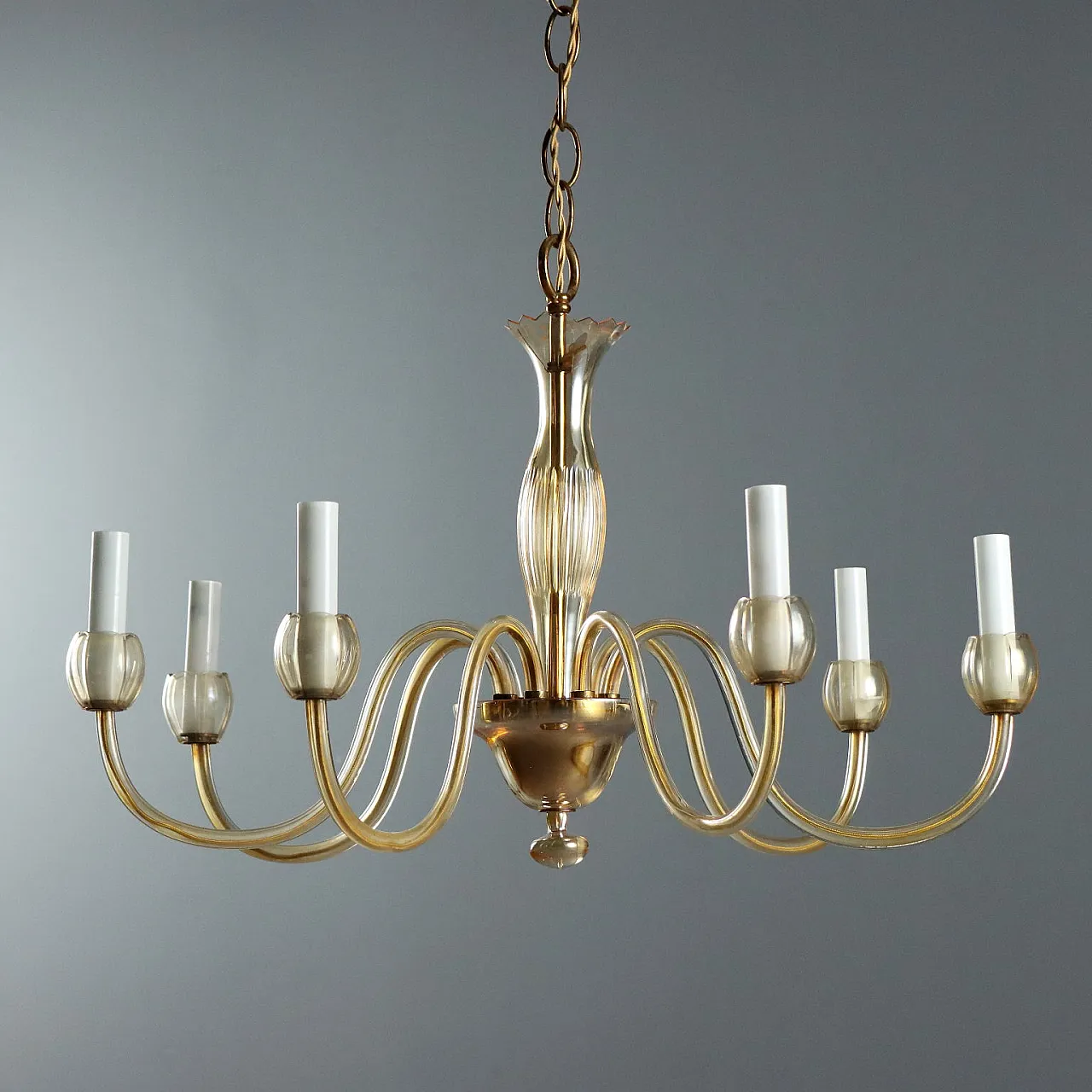 Lampadario in vetro soffiato Veneziano, '900 1