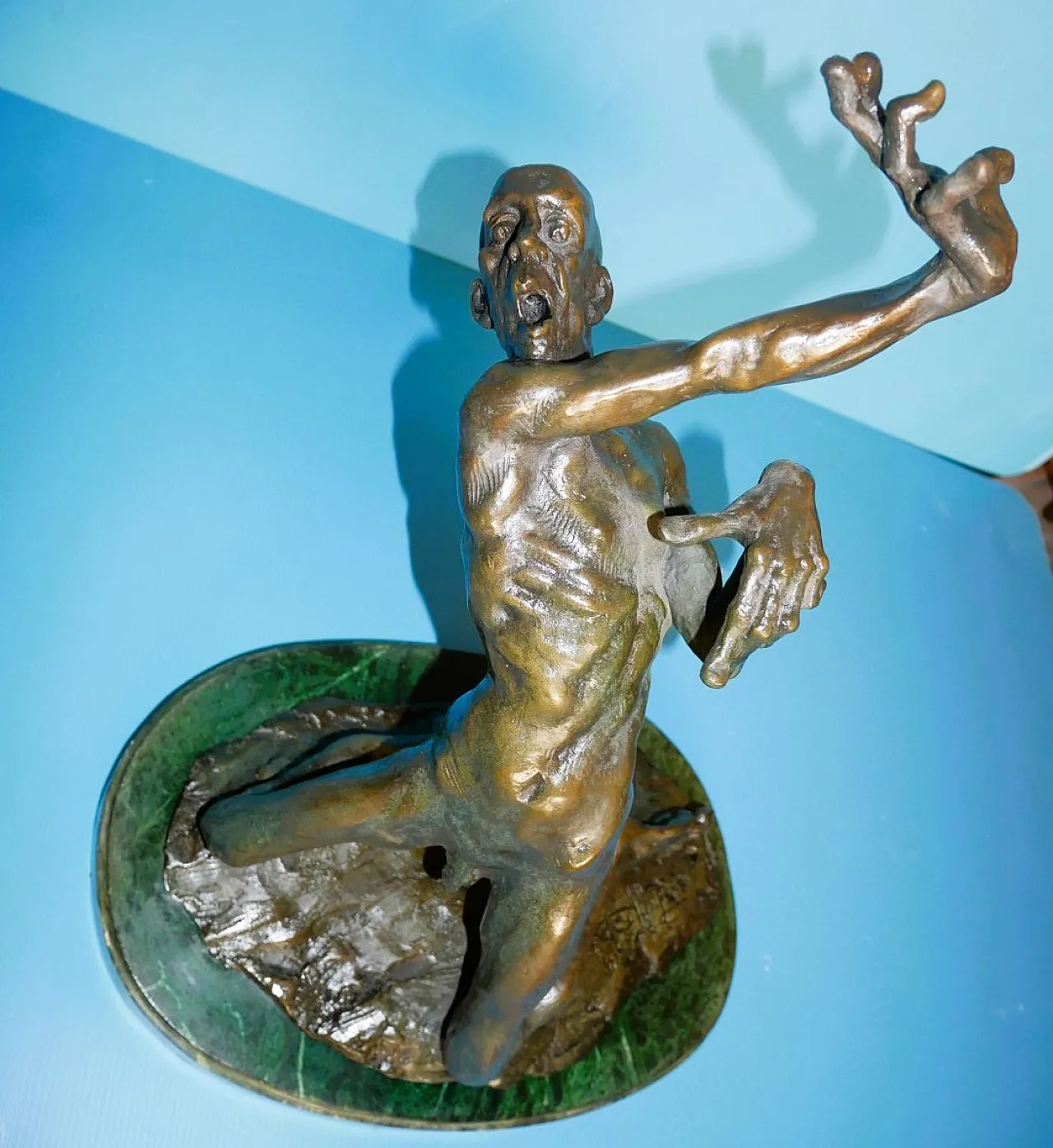 Patinated bronze sculpture signed B.C. Zheng 2