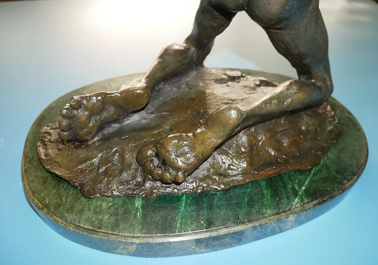 Patinated bronze sculpture signed B.C. Zheng 8