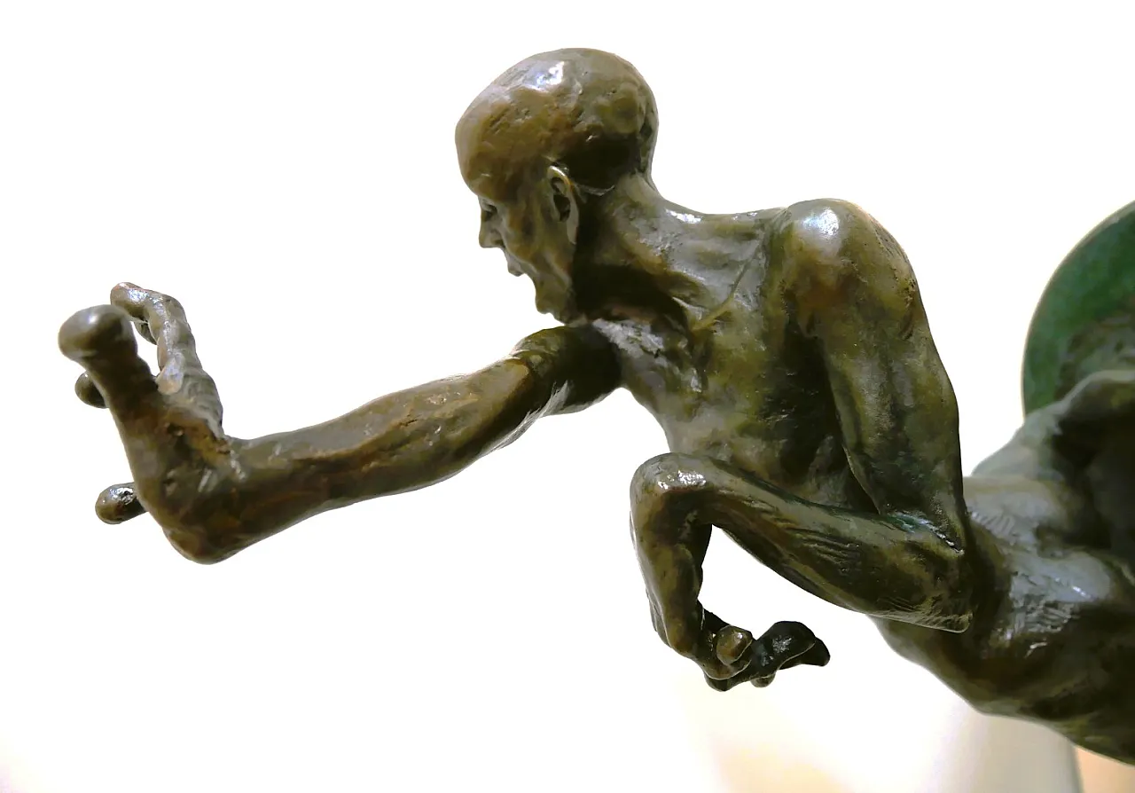 Patinated bronze sculpture signed B.C. Zheng 9