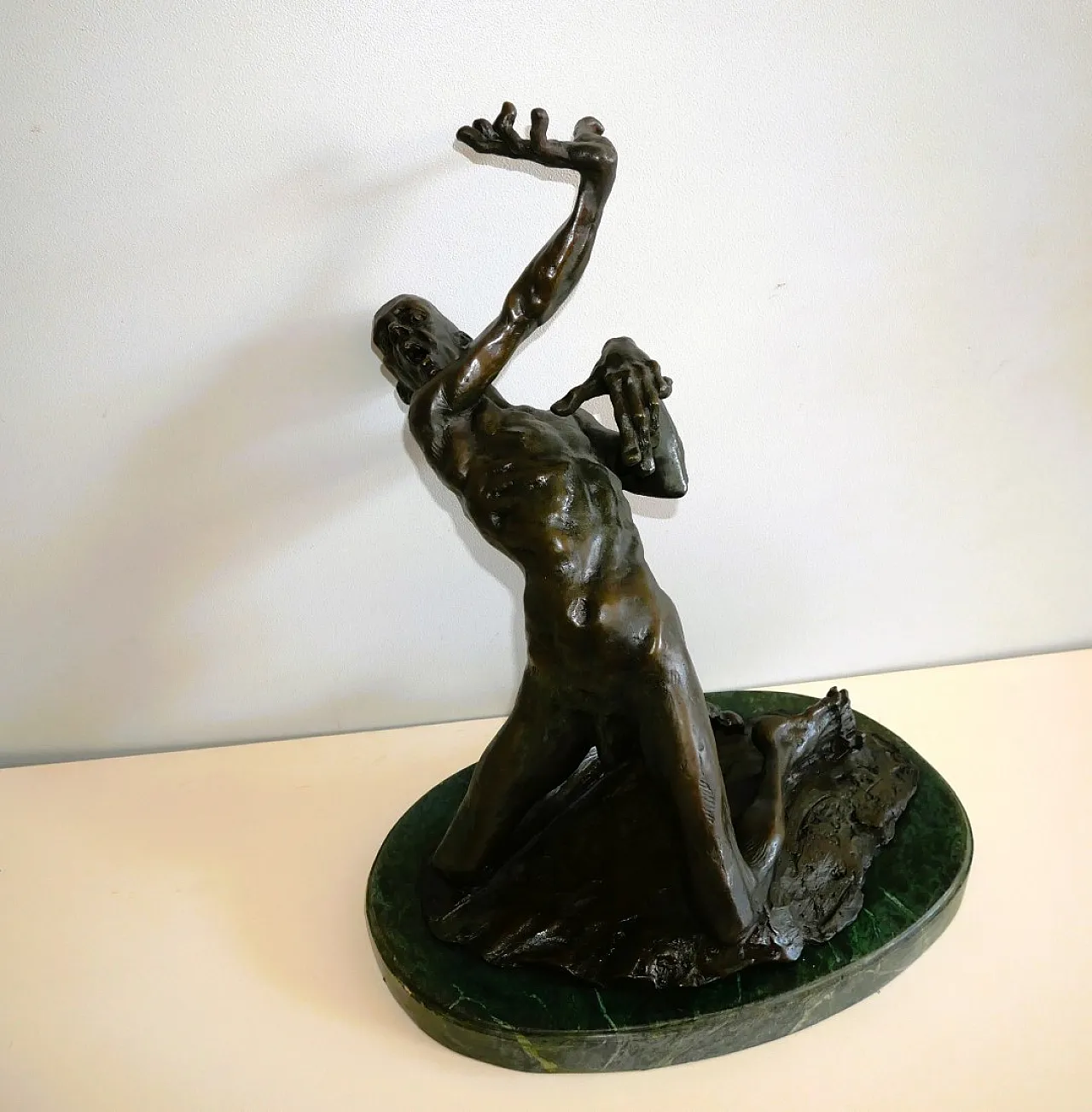 Patinated bronze sculpture signed B.C. Zheng 13