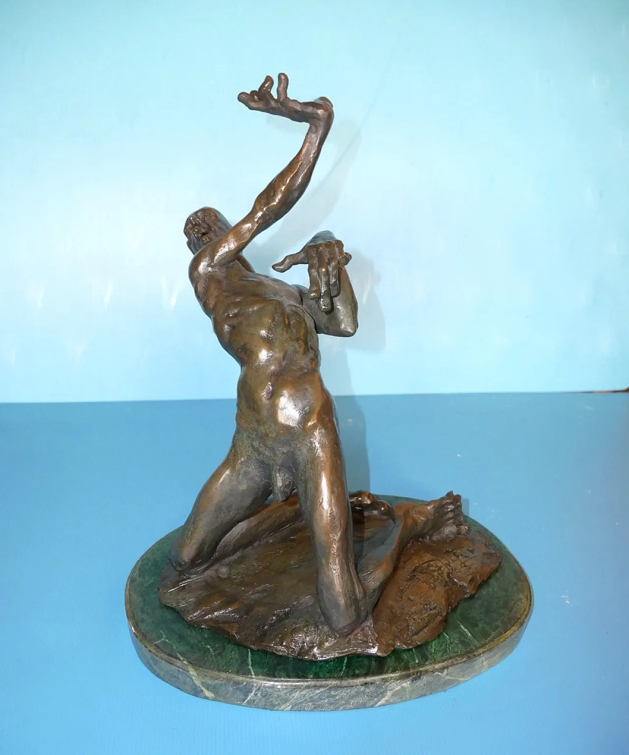 Patinated bronze sculpture signed B.C. Zheng 14