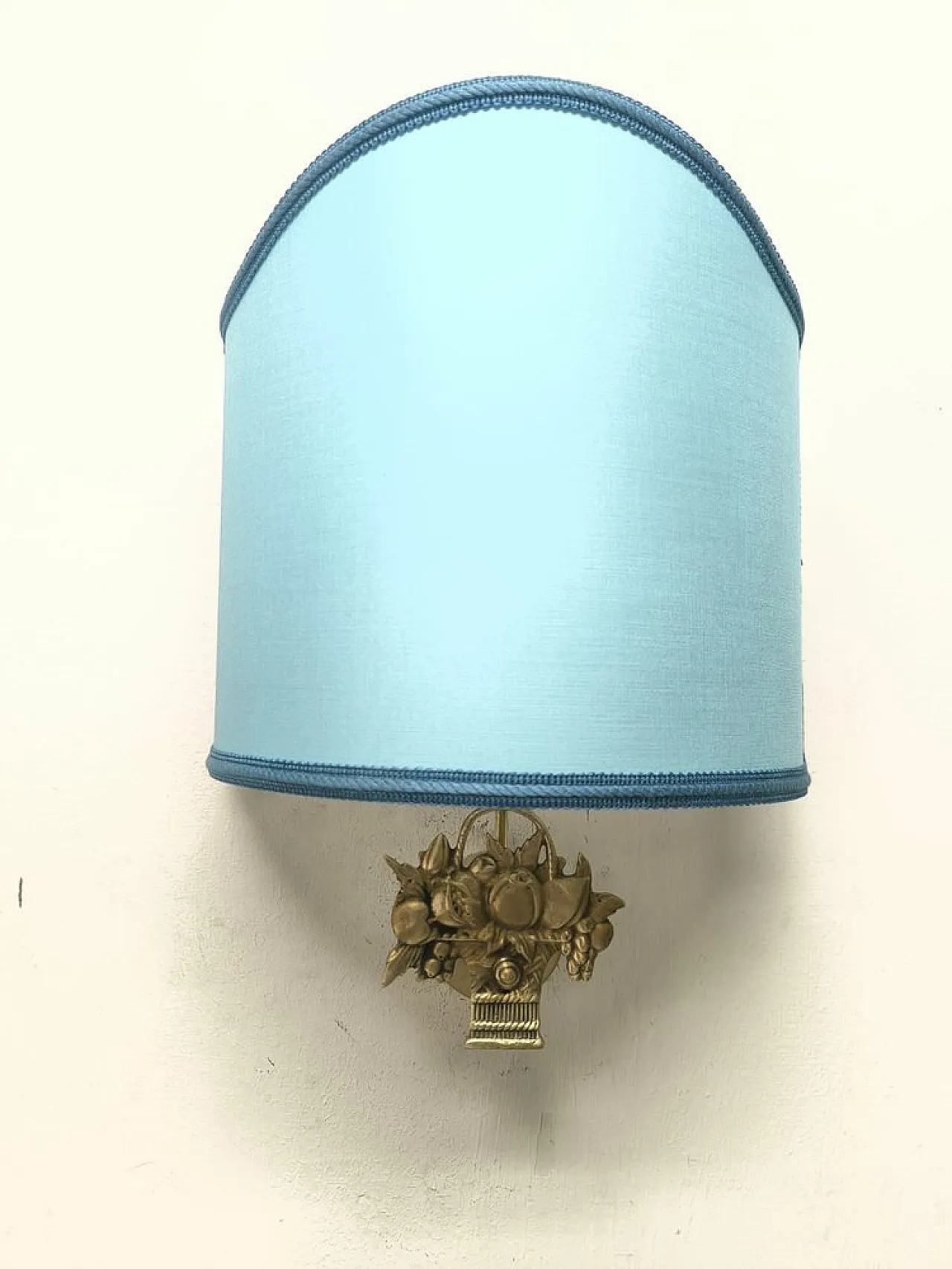 Fabric fan sconce with cast fruit decoration, 1950s 6