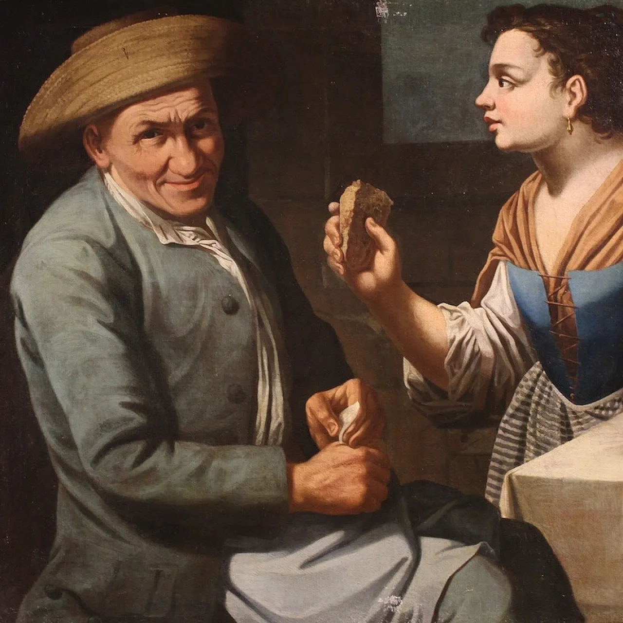 Lombard painting interior scene,  17th century 4