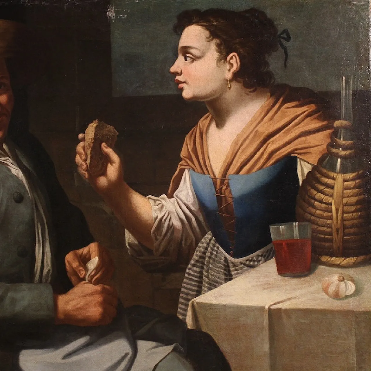 Lombard painting interior scene,  17th century 6