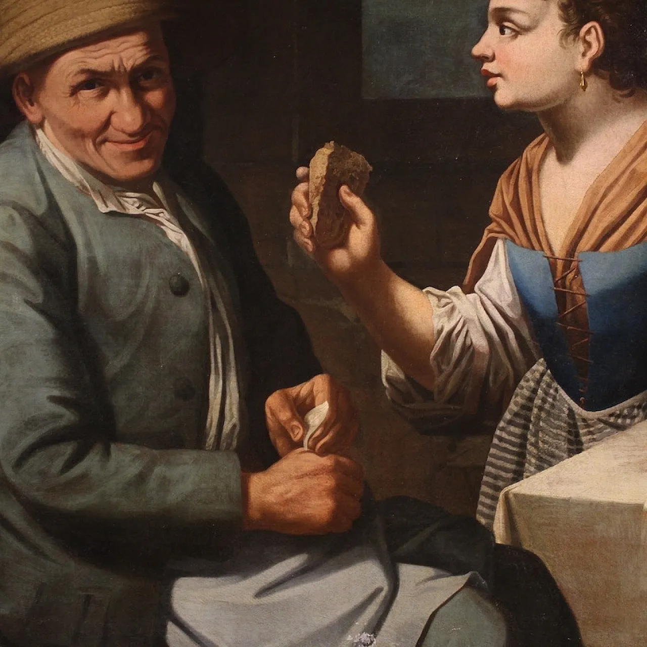 Lombard painting interior scene,  17th century 7
