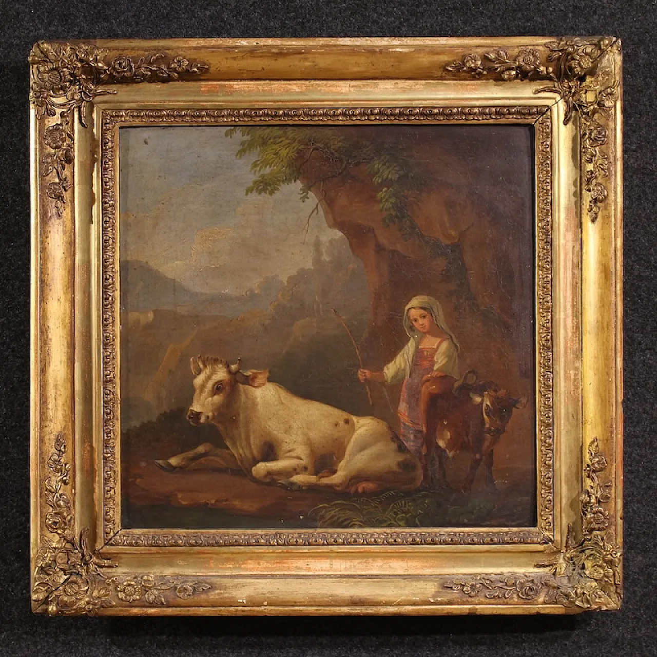Bucolic landscape painting, 19th century 1