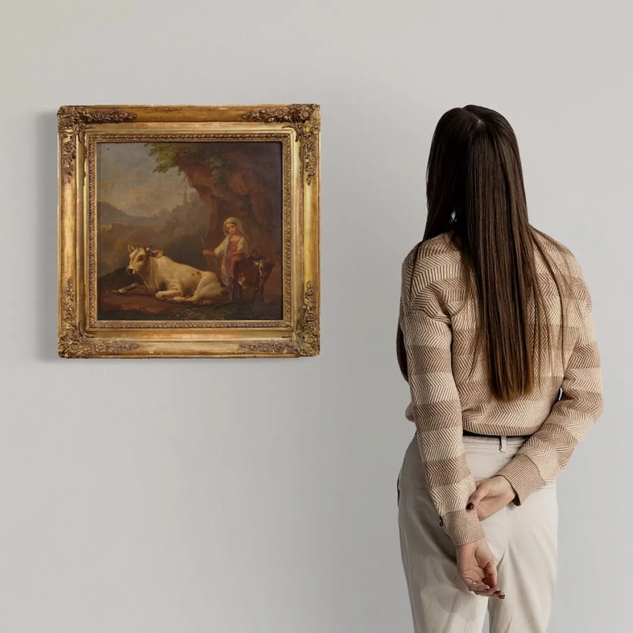 Bucolic landscape painting, 19th century 2