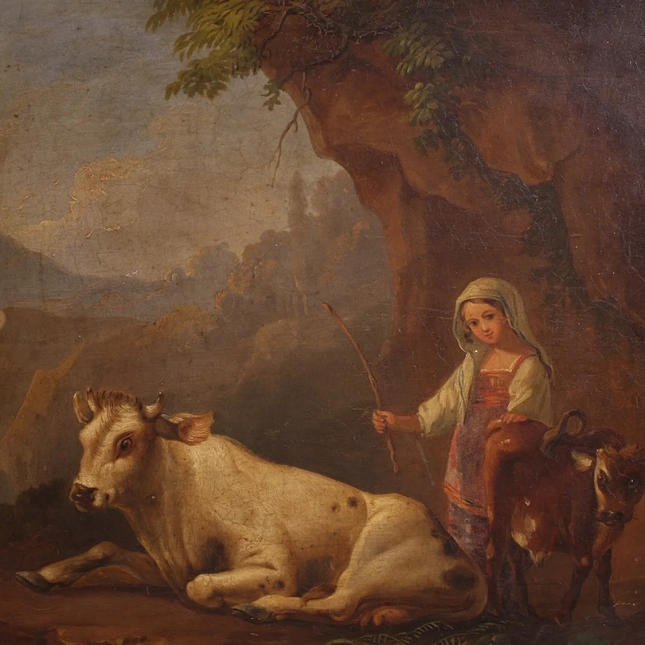 Bucolic landscape painting, 19th century 3