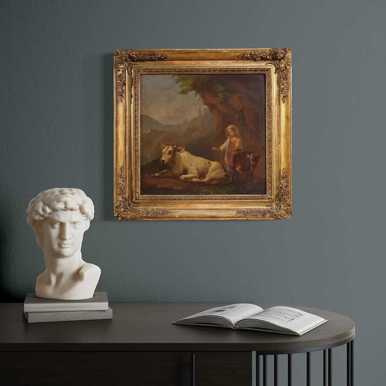 Bucolic landscape painting, 19th century 5