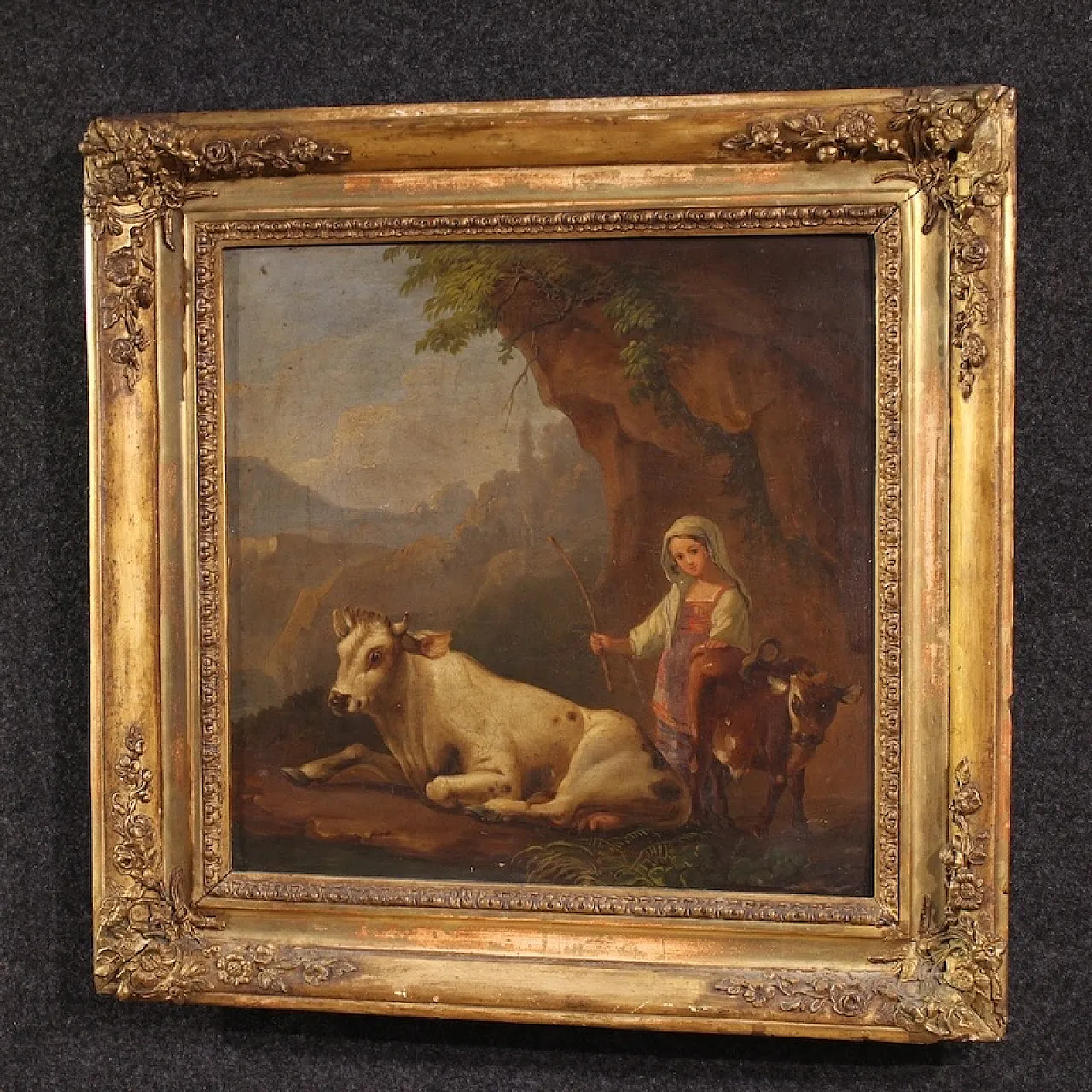 Bucolic landscape painting, 19th century 12