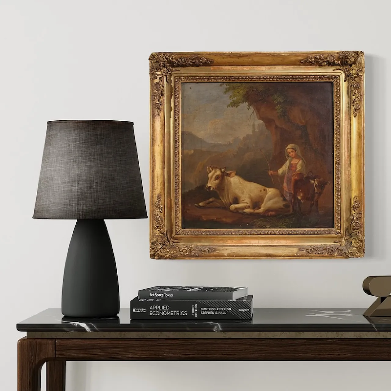 Bucolic landscape painting, 19th century 15