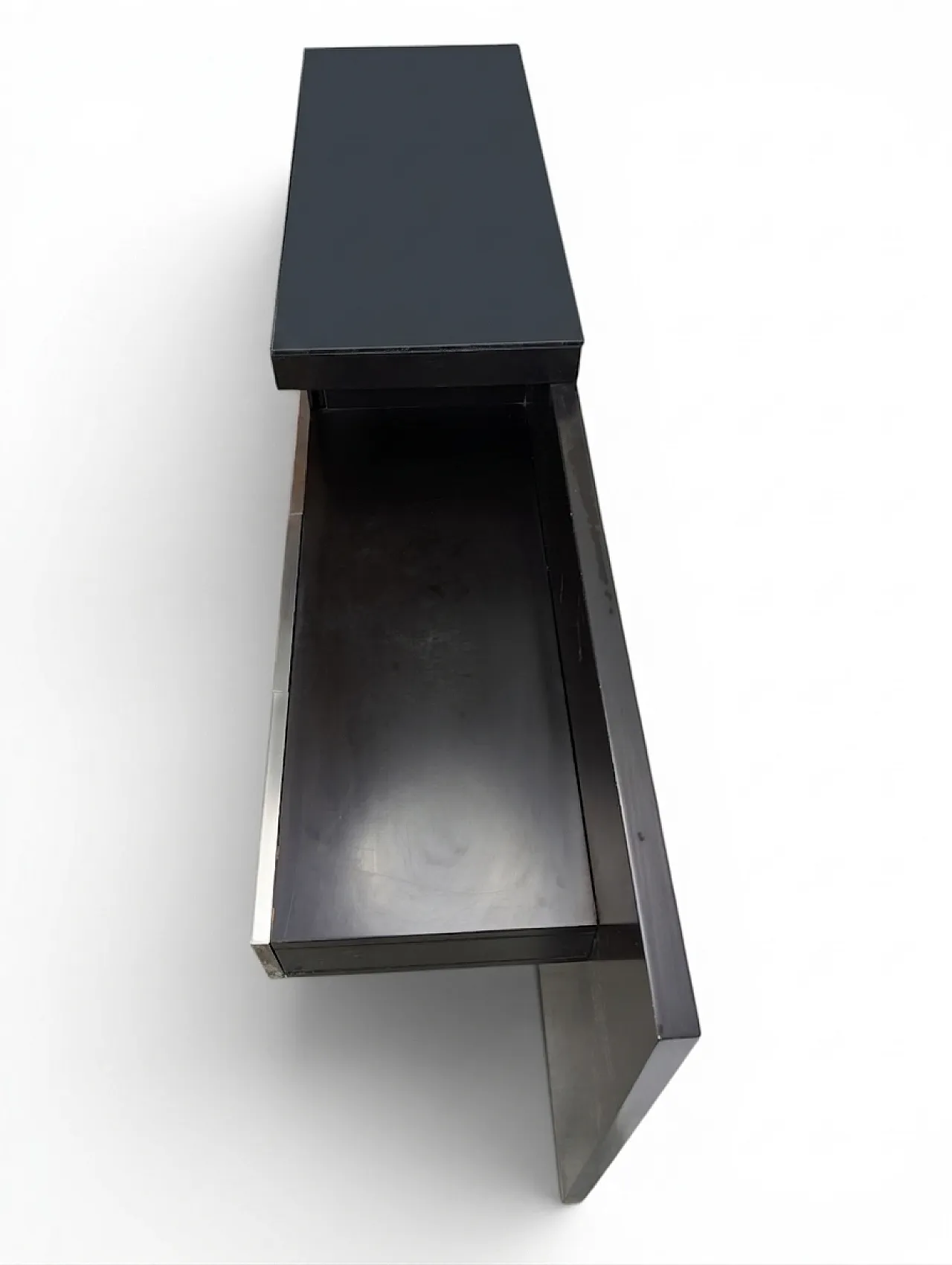 Consolle in legno laccato e vetro, Italia anni '80 9