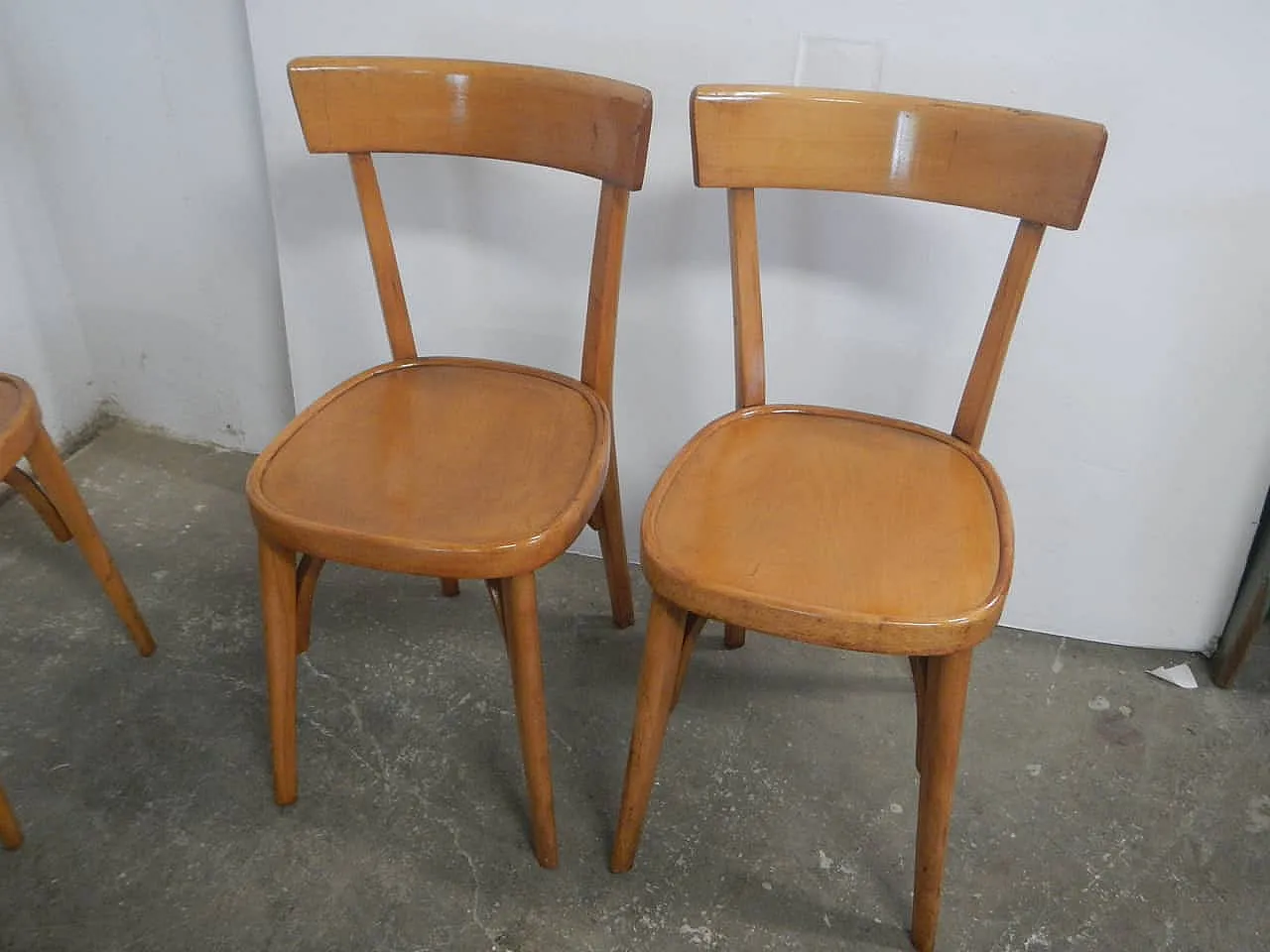 Sedie da bistrot in faggio set di 6 1970 4