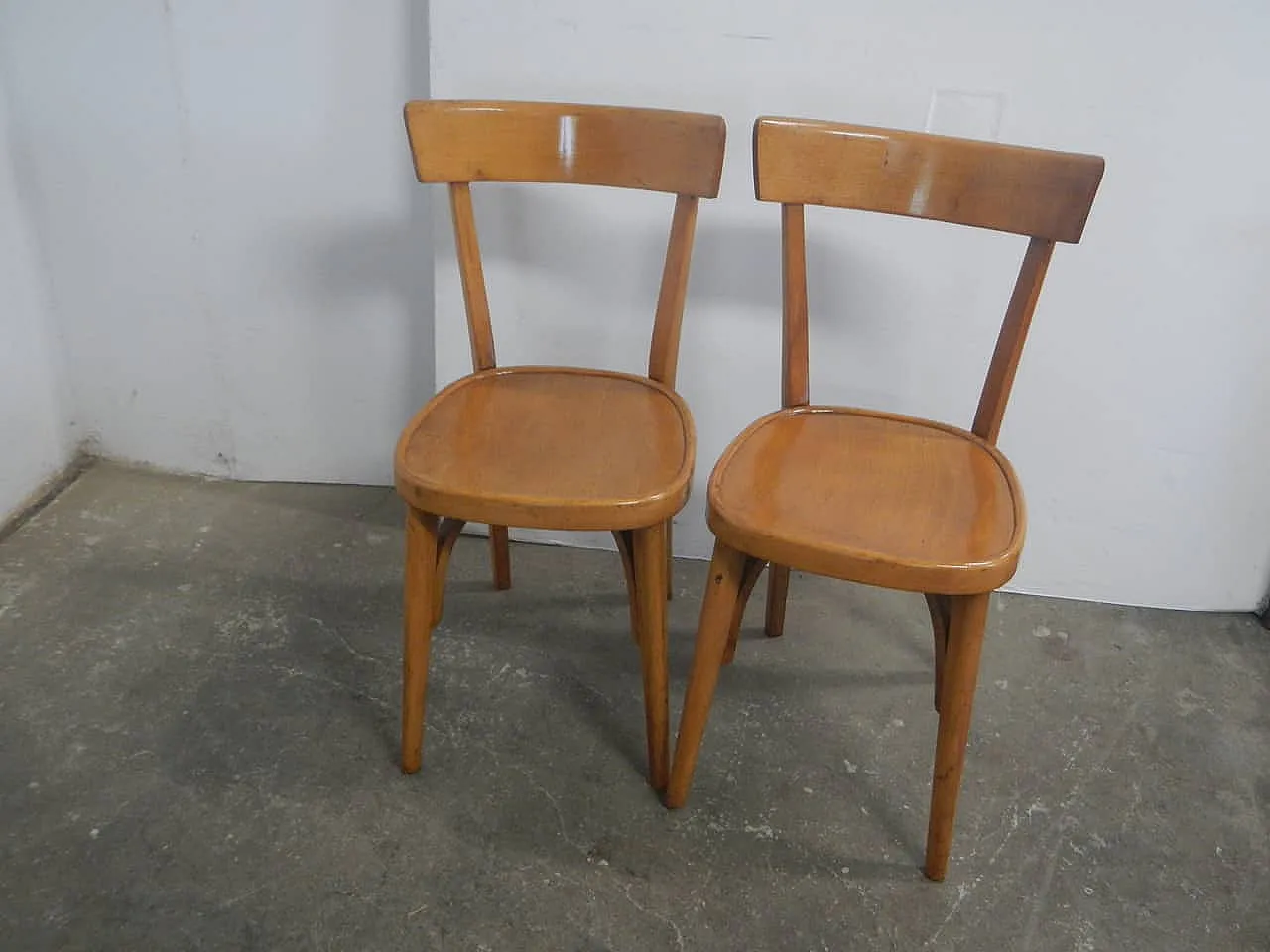 Sedie da bistrot in faggio set di 6 1970 5