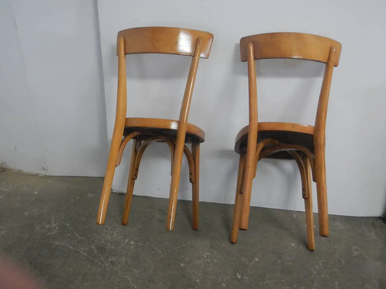 Sedie da bistrot in faggio set di 6 1970 6