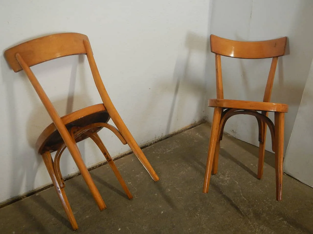 Sedie da bistrot in faggio set di 6 1970 11