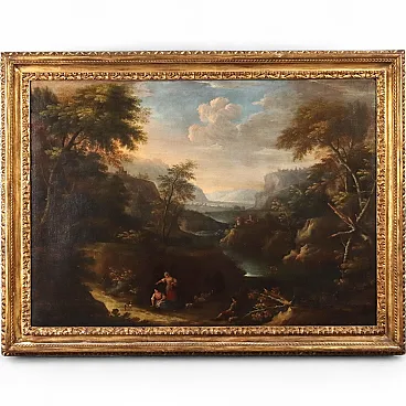 Dipinto con Paesaggio e Figure, '700