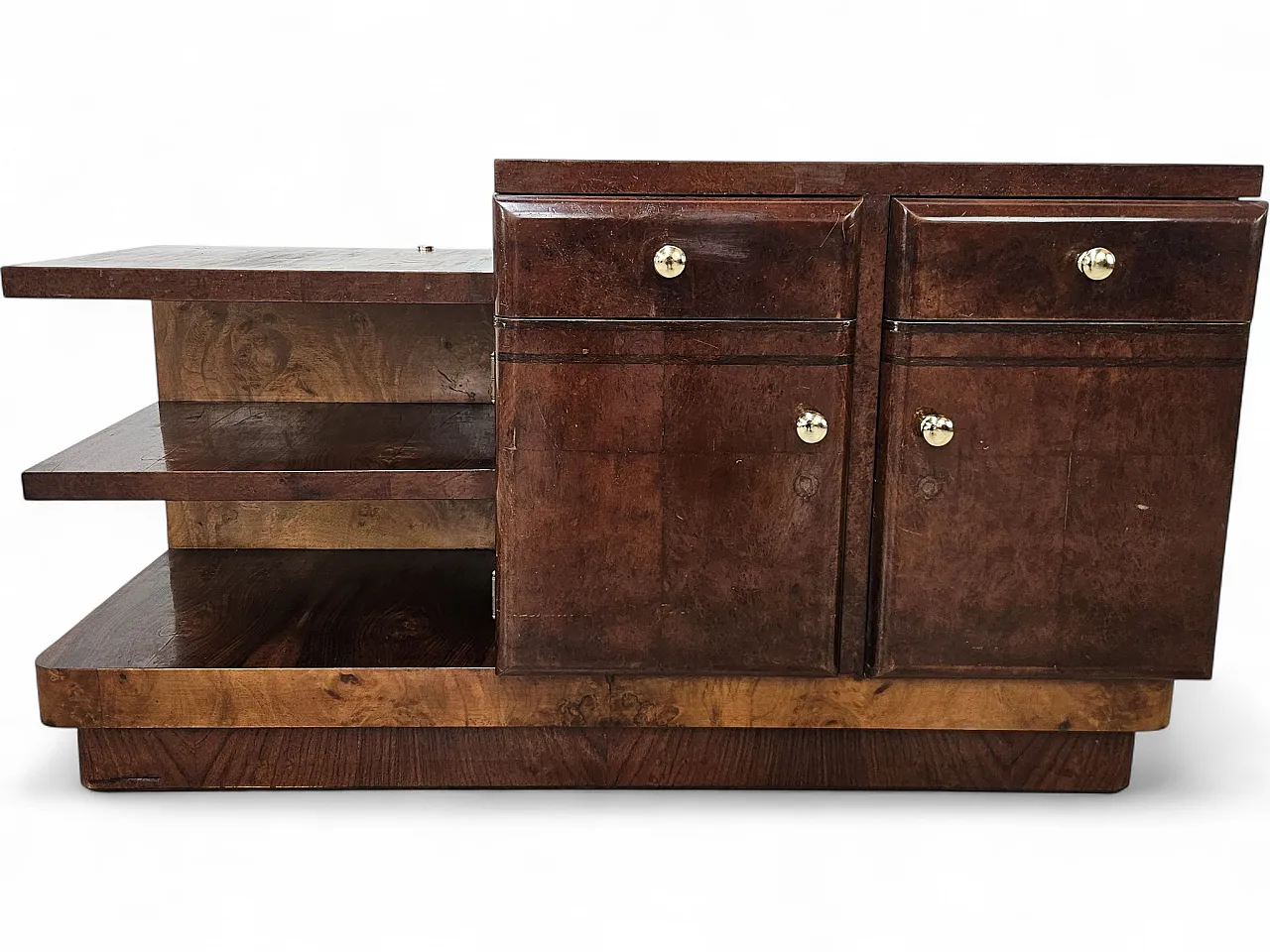 Art Deco dressing table in walnut and blond walnut 16