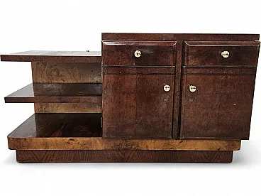 Art Deco dressing table in walnut and blond walnut