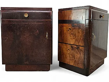 Art Deco bedside tables in oak root