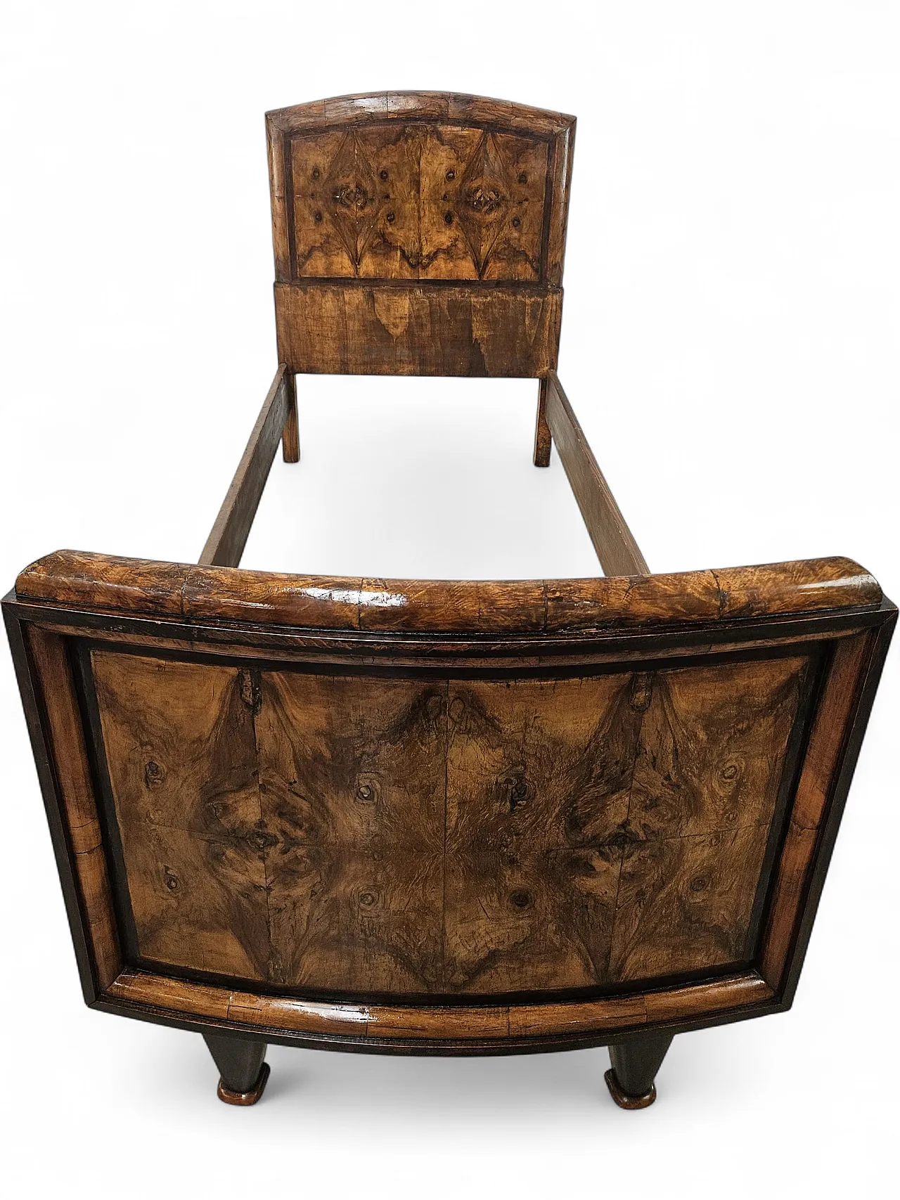 1940s Tuscan Art Deco single bed in briarwood 16