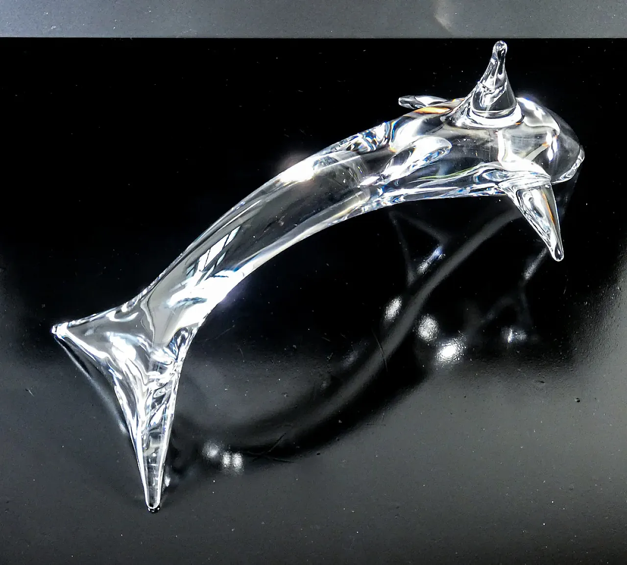Scultura di delfino in vetro soffiato di Daum France, anni '90 6
