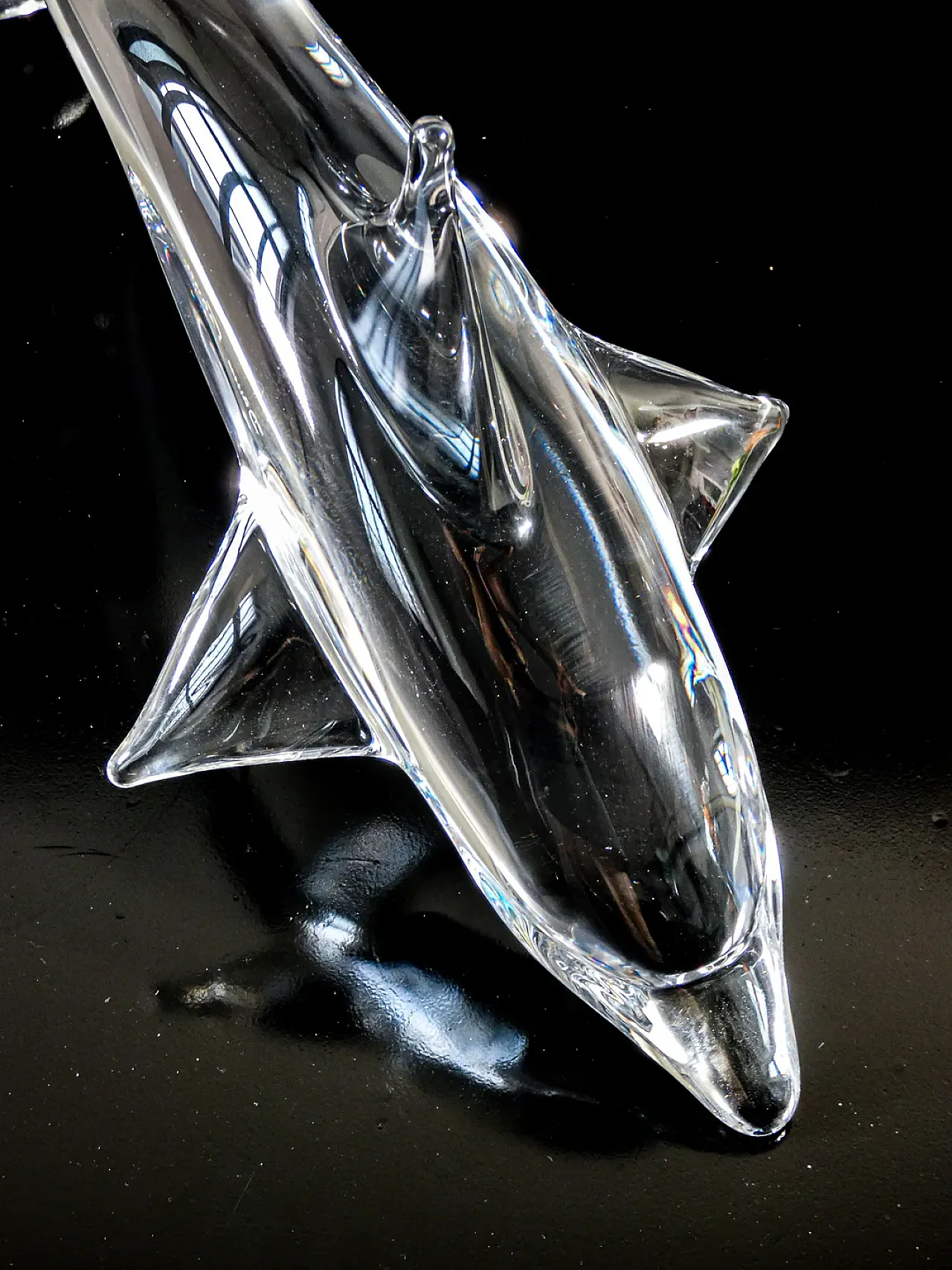 Scultura di delfino in vetro soffiato di Daum France, anni '90 7