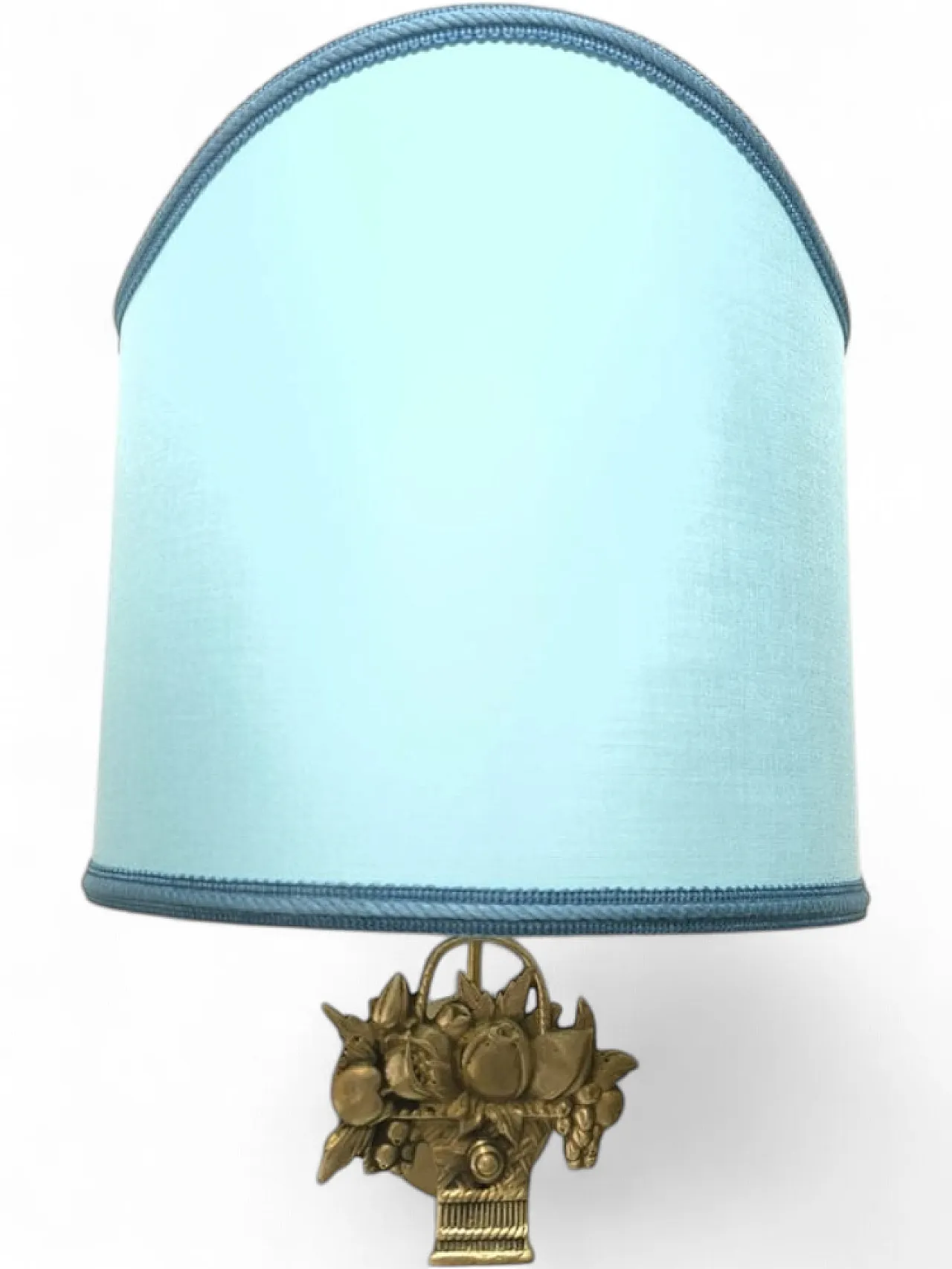 Fabric fan sconce with cast fruit decoration, 1950s 7