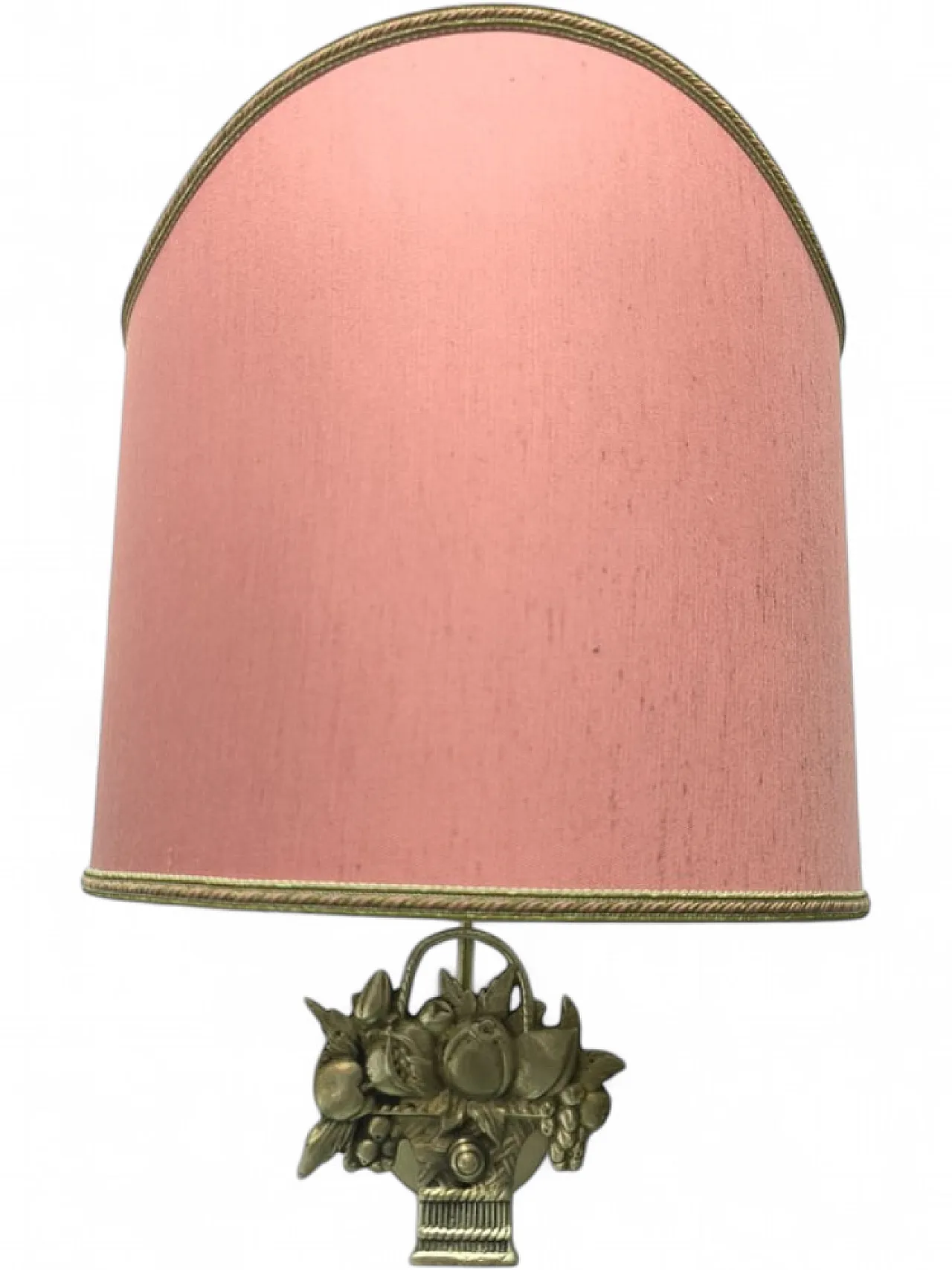 Fabric fan lampshade with cast fruit decoration, 1950s 11