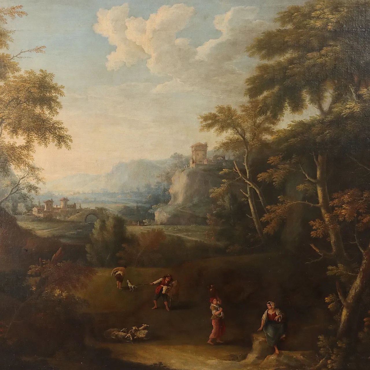 Dipinto con Paesaggio e Figure, '700 3