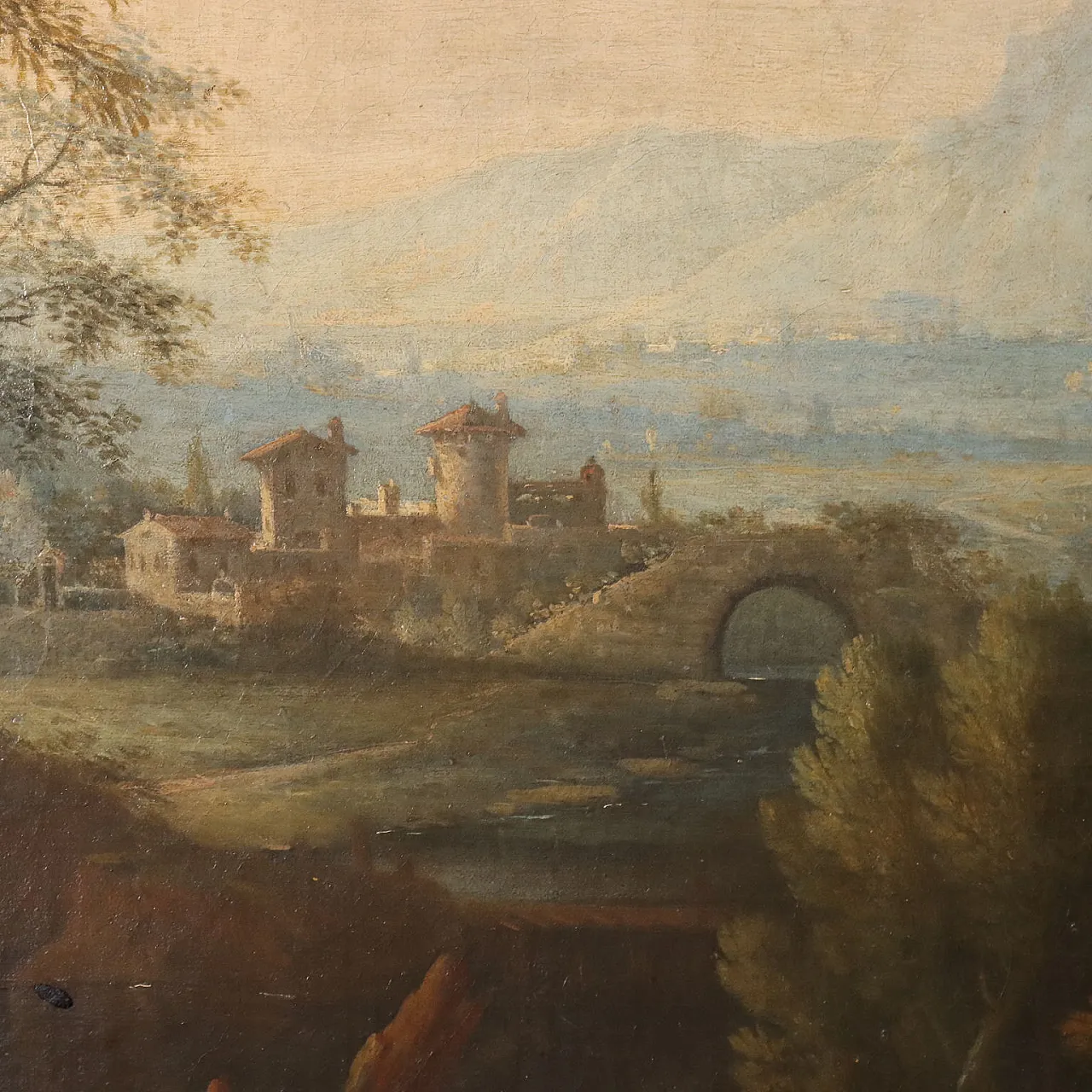 Dipinto con Paesaggio e Figure, '700 6