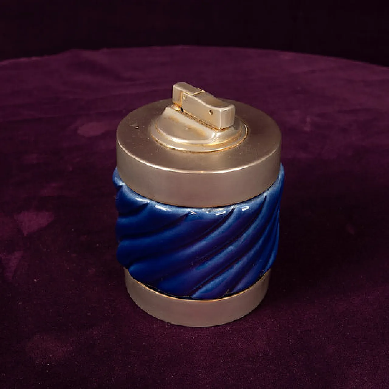 Accendino da tavolo in ceramica e metallo di Tommaso Barbi, anni '70 6