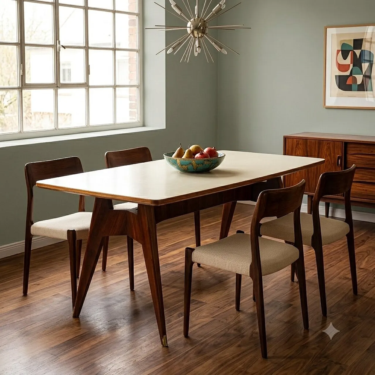 Table with retro-treated glass top, 1950s 2