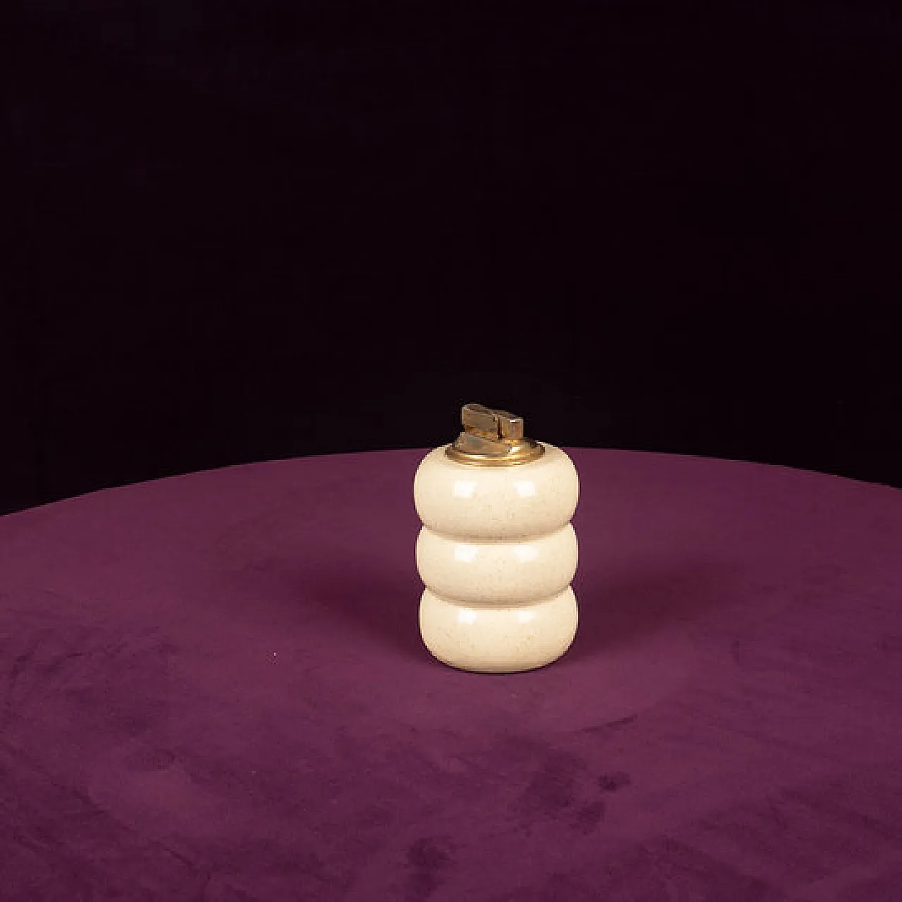 Accendino da tavolo in ceramica e ottone di Tommasi Barbi, anni '70 8