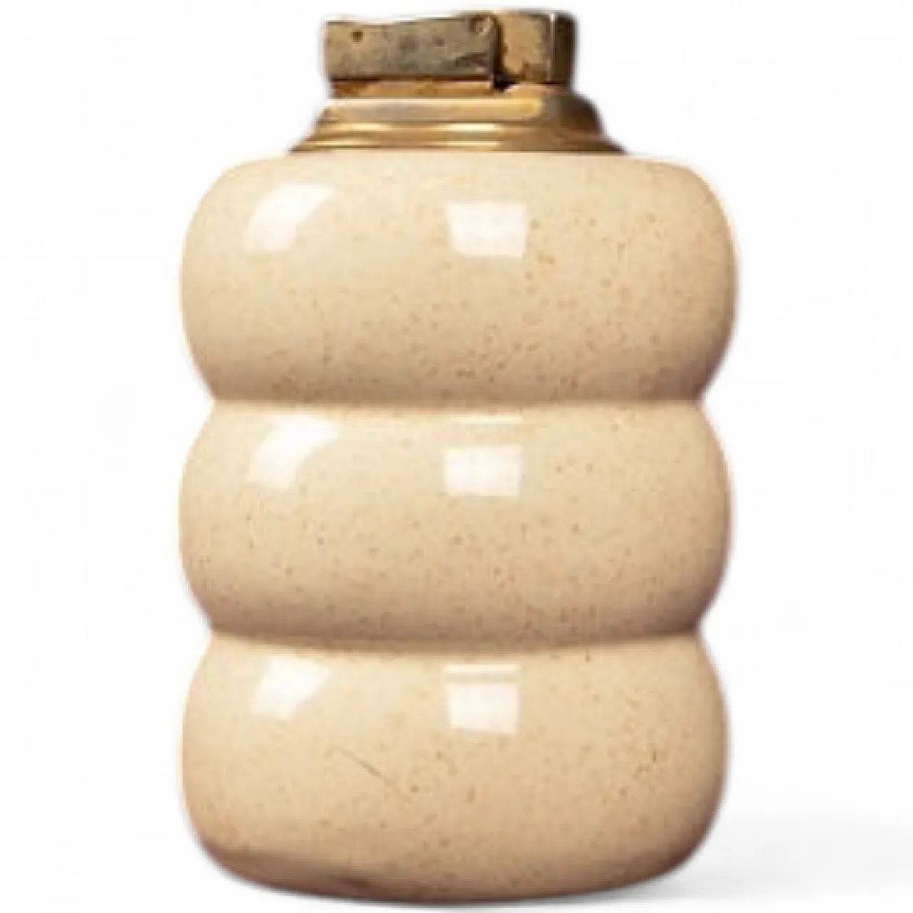 Accendino da tavolo in ceramica e ottone di Tommasi Barbi, anni '70 9