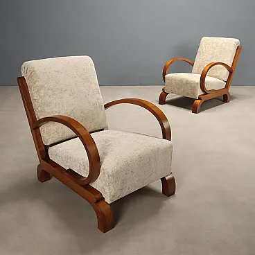 Pair of Deco armchairs, early 20th century
