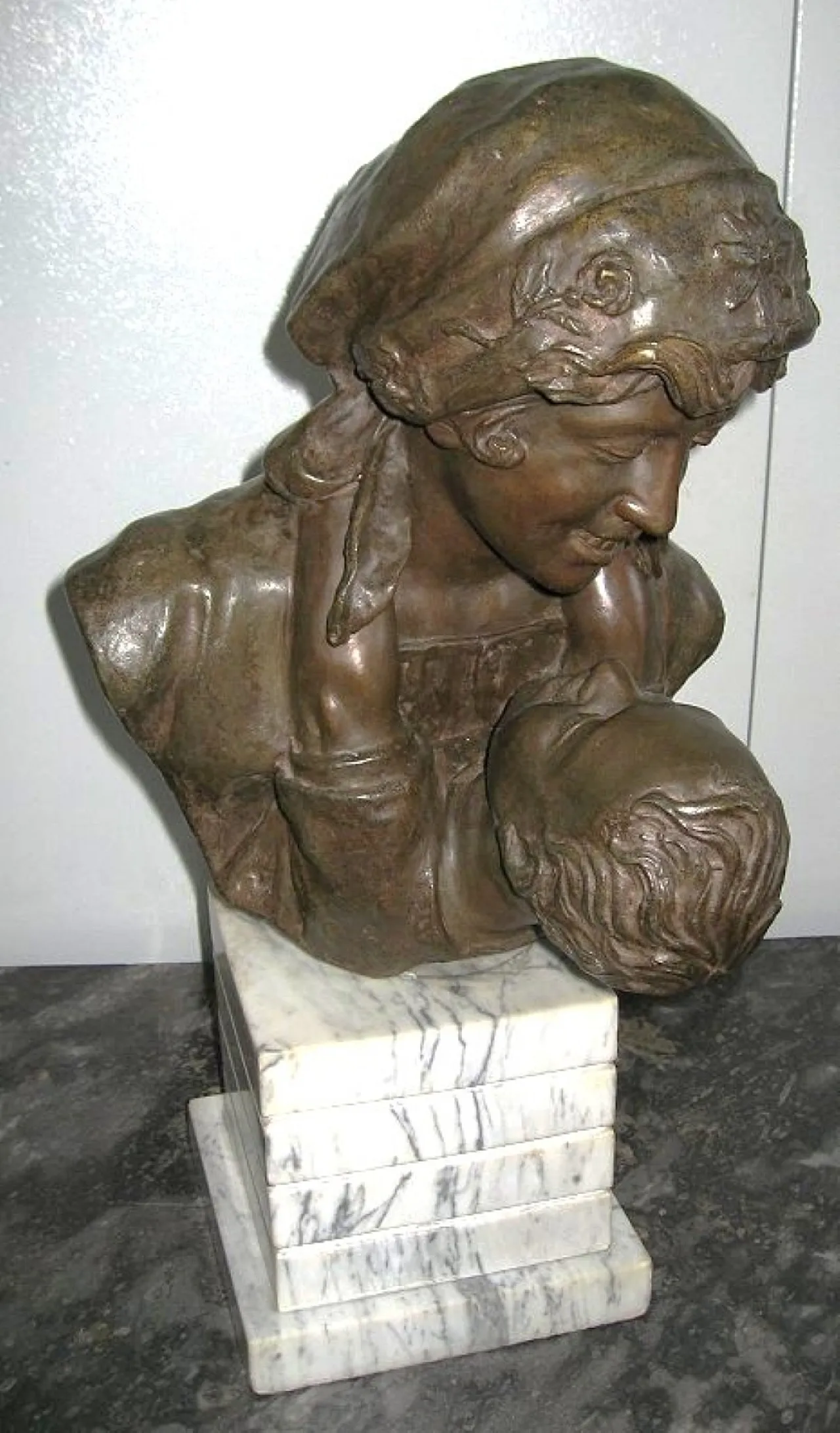 Maternity Bronze signed, early 20th century 1