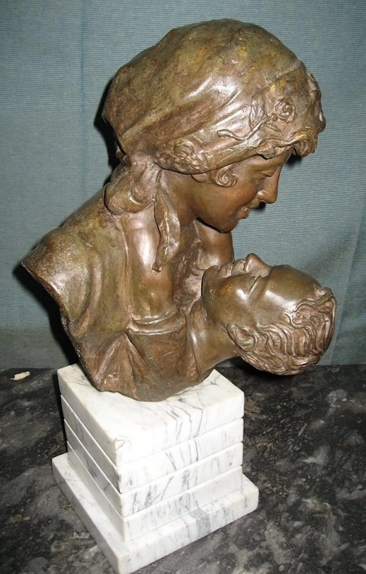 Maternity Bronze signed, early 20th century 3