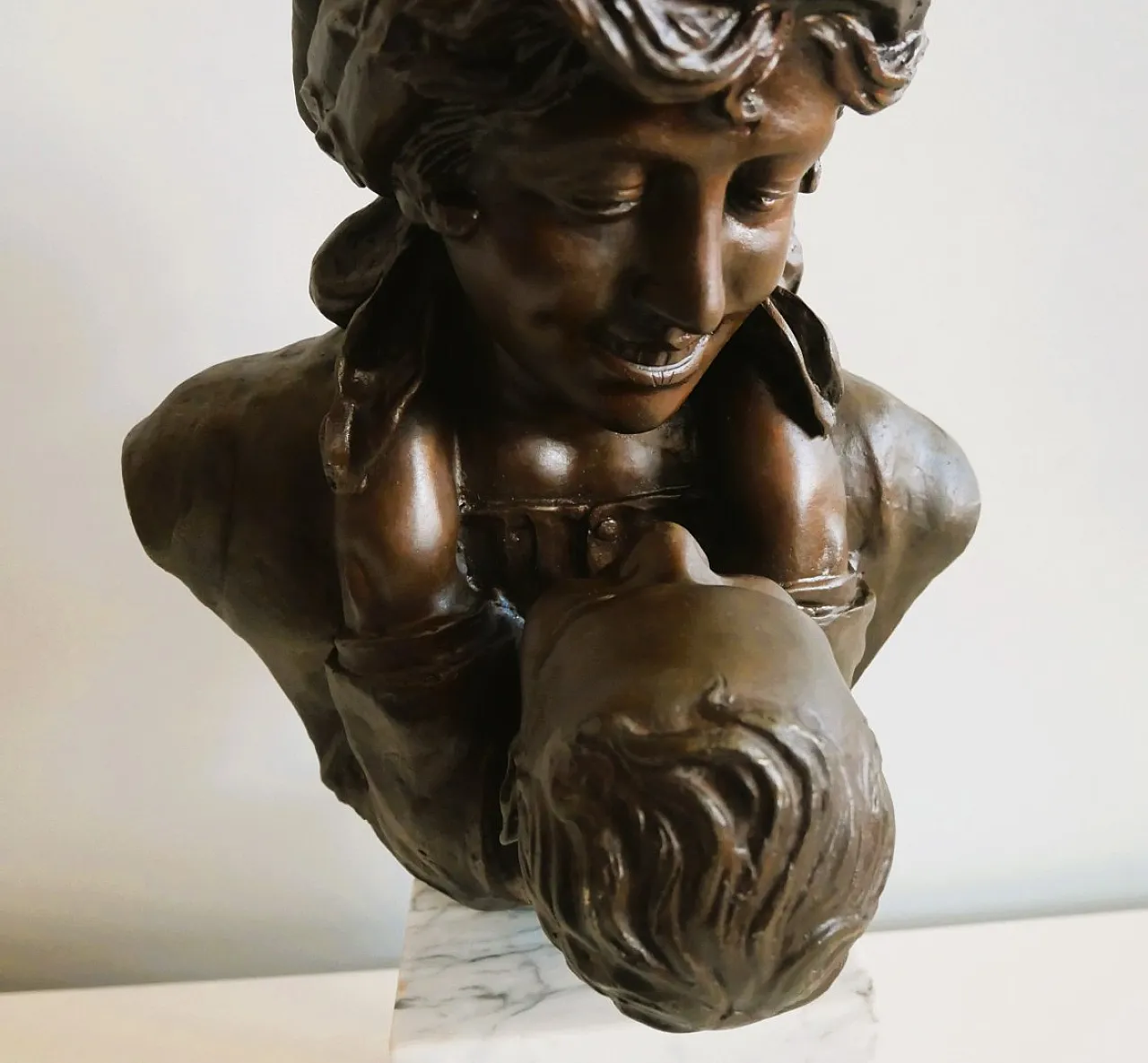 Maternity Bronze signed, early 20th century 7