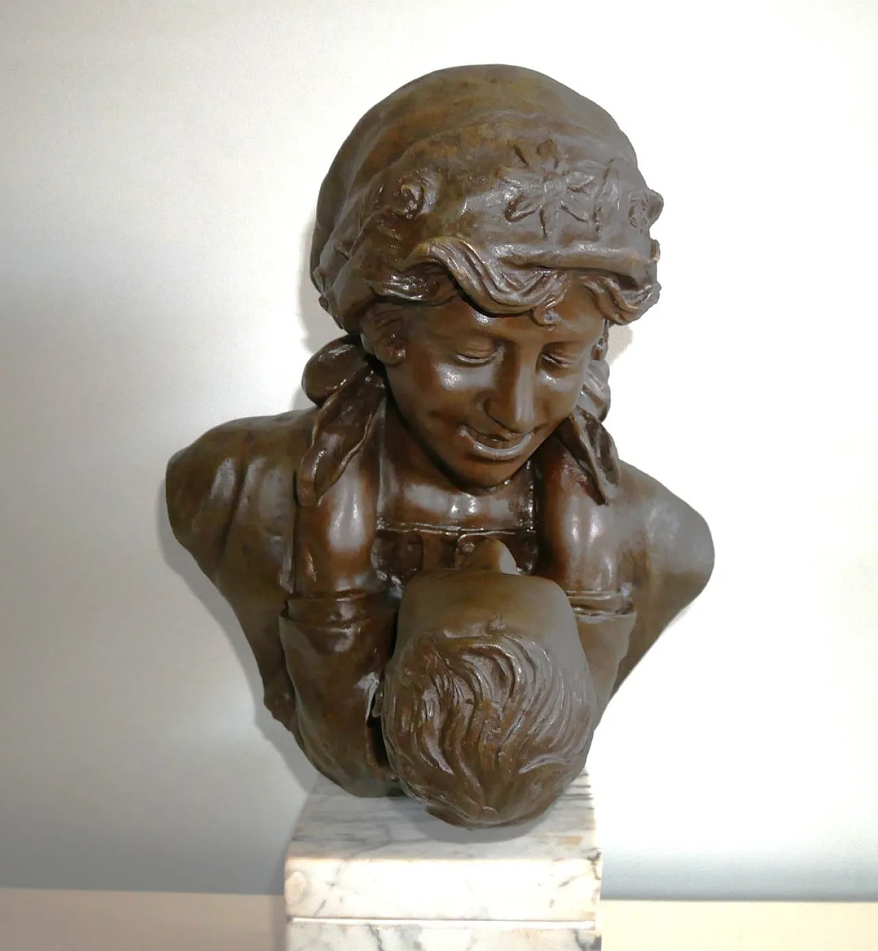 Maternity Bronze signed, early 20th century 13