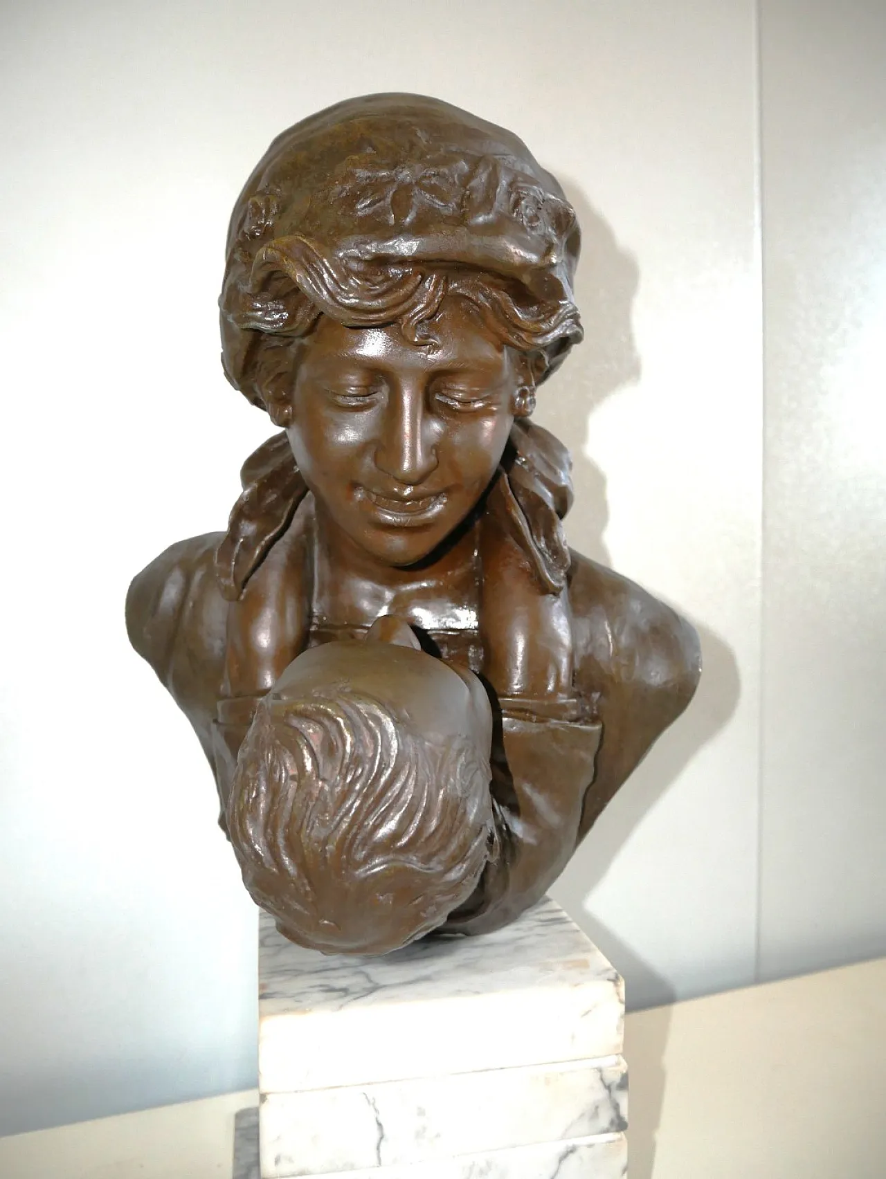 Maternity Bronze signed, early 20th century 14