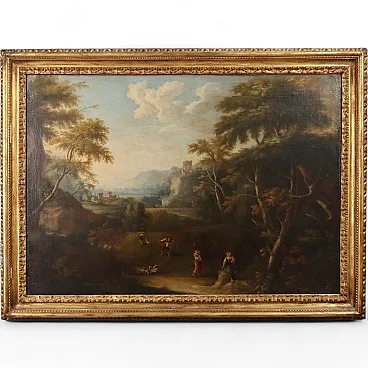 Dipinto con Paesaggio e Figure, '700