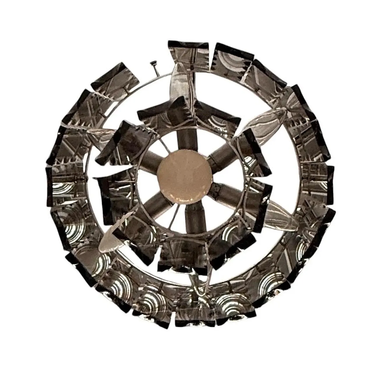 Smoked glass chandelier by Fontana Arte, 1970s 6