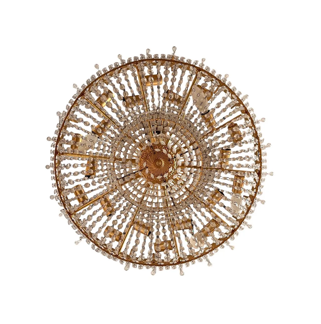 20-light chandelier in gilded brass, 1970s 5