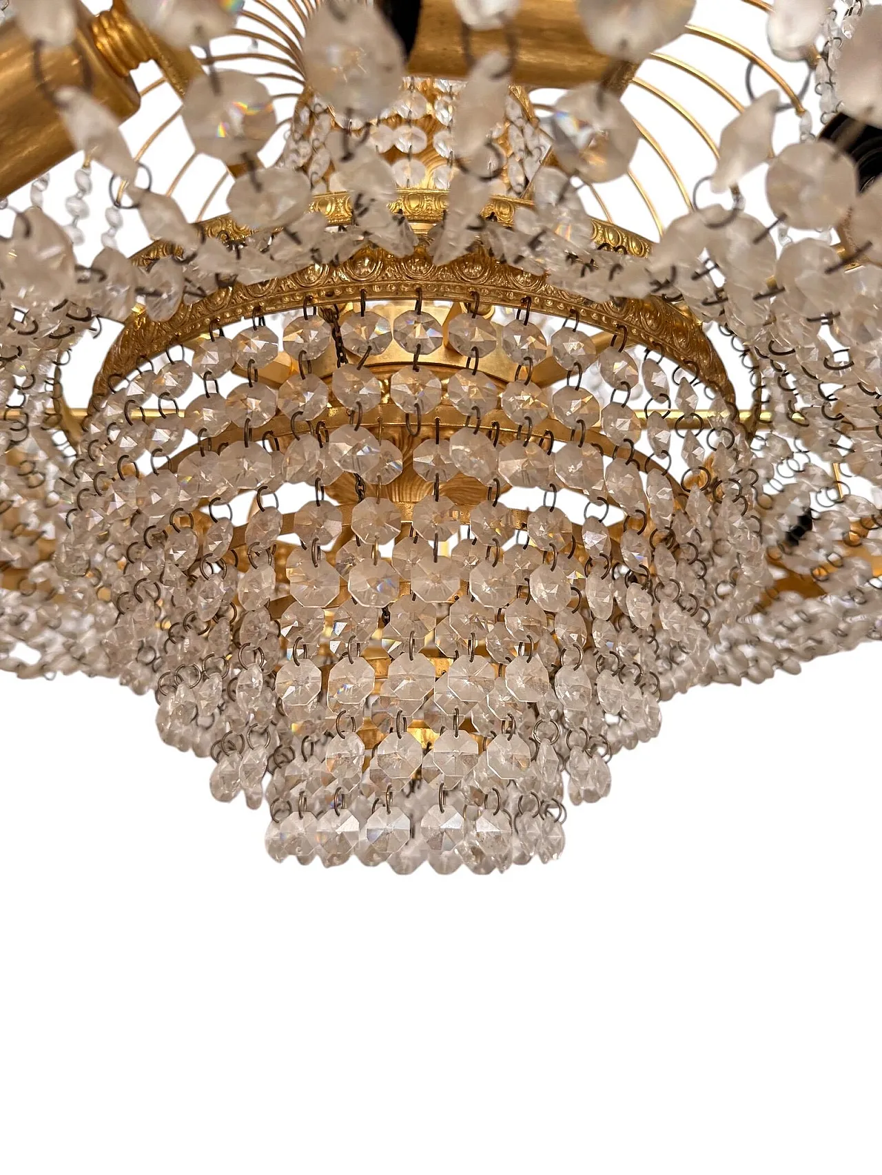 20-light chandelier in gilded brass, 1970s 6