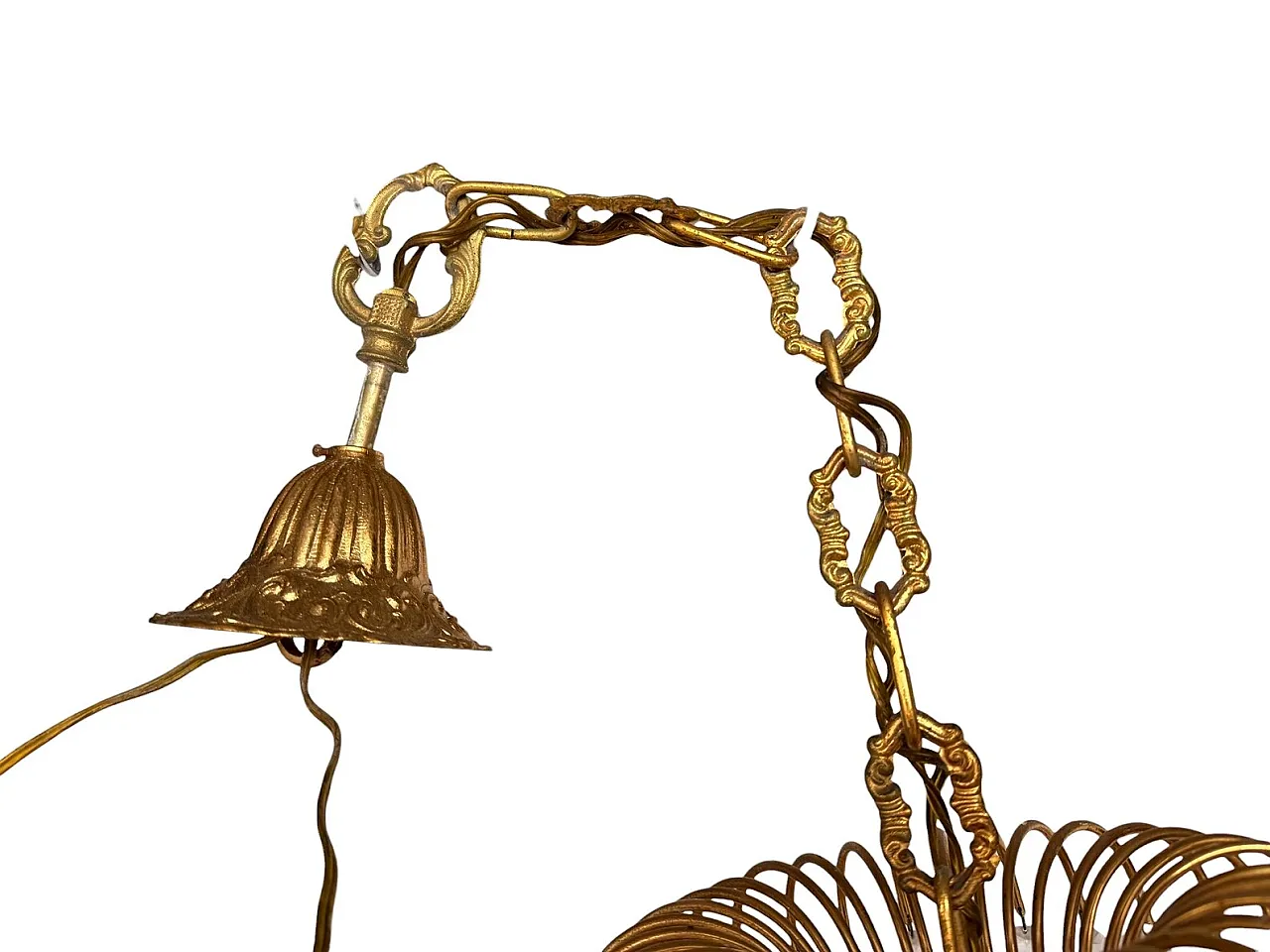 20-light chandelier in gilded brass, 1970s 8