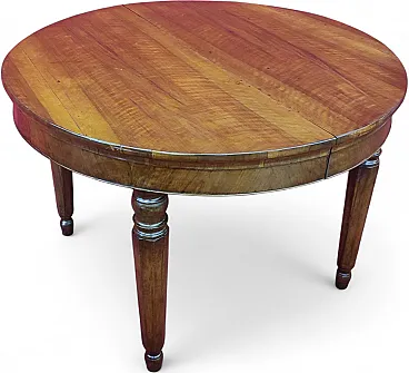 Extendable round walnut table, '800