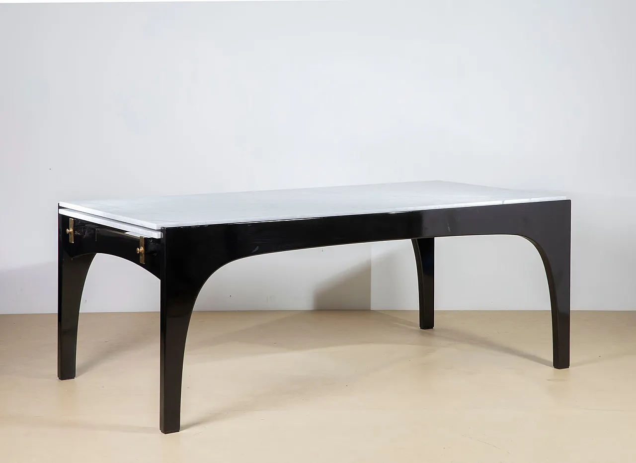 Marble and wood table by Ignazio Gardella for Misura Emme, 1980s 1